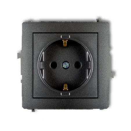 Gniazda-elektryczne - gniazdo pojedyncze z/u schuko przesłony torów grafitowe deco 11dgp-1sp karlik 