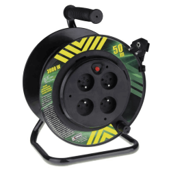 Przedluzacze-bebnowe - przedłużacz zwijany bębnowy 4 gniazda 3x1,5mm 50m czarny emos