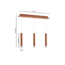 Lampy-sufitowe - potrójne oświetlenie wiszące regulowane 15w led copper ml985 eko-light 