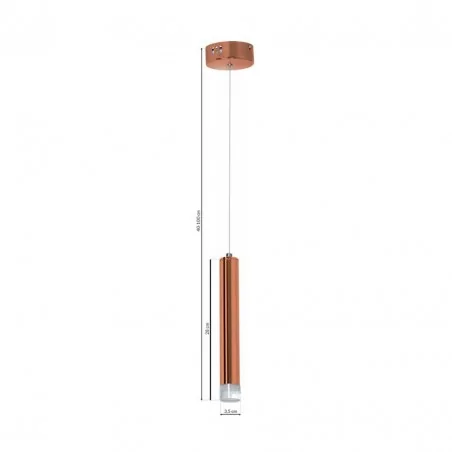 Lampy-sufitowe - miedziana lampa wisząca led 4000k led copper ml984 eko-light 