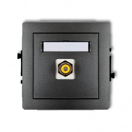 Gniazda-antenowe - gniazdo rca (typu cinch - żółty, pozłacany) pojedyncze grafitowe deco 11dgrca-1 karlik 