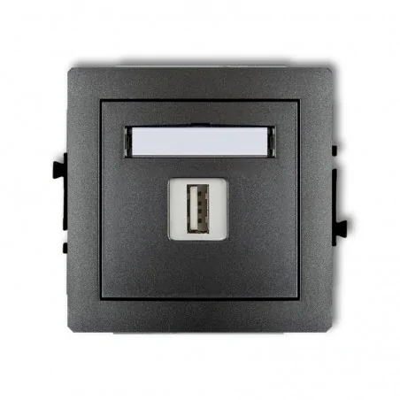 Ladowarki-usb - gniazdo pojedyncze usb w grafitowym usb-aa 2.0 deco 11dgusb-1 karlik 