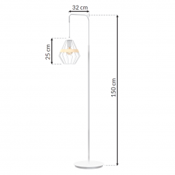 Lampy-stojace - lampa podłogowa industrialna e27 60w cliff white mlp5522 eko-light 