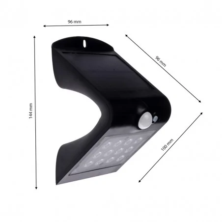 Kinkiety-ogrodowe - kinkiet solarny czarny led 1,5w ip65 4000k butterfly eko3867 eko-light 