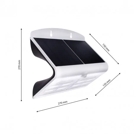 Kinkiety-ogrodowe - kinkiet solarny do ogrodu biały led 6,8w butterfly eko3997 eko-light 