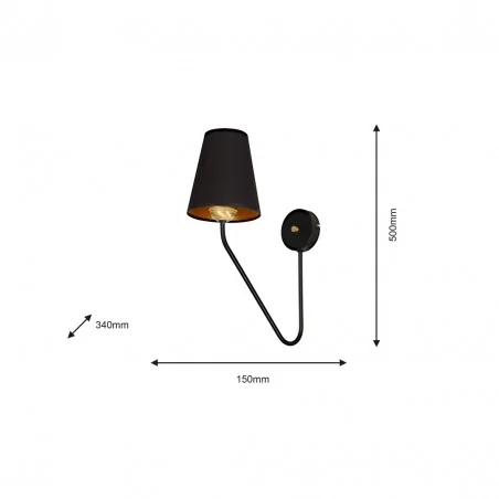 Kinkiety-do-salonu - kinkiet czarny metalowy e27 60w victoria black mlp4911 eko-light 