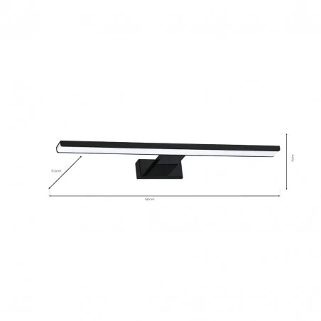 Kinkiety-lazienkowe - kinkiet nad lustro czarny 13,8w led ip44 shine black ml4382 eko-light 