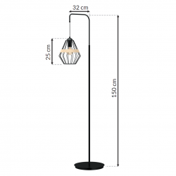 Lampy-stojace - czarna lampa stojąca o wysokości 150cm 1xe27 cliff black mlp5528 eko-light 