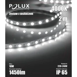 Tasmy-led - neutralna taśma led z zasilaczem o długości 2m ip65 18w 315366 polux 