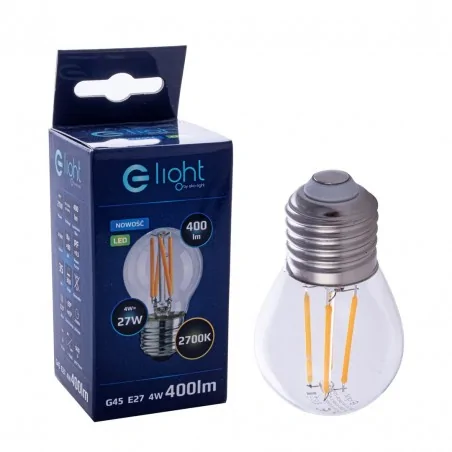 Gwint-trzonek-e27 - żarówka led z filamentem 4w g45 e27 2700k ekzf983 eko-light 