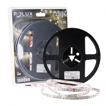 Tasmy-led - taśma led o mocy 10w z ciepłym światłem 5m 3300k 1000lm 314390 polux 