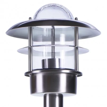 Slupki-ogrodowe - srebrny słupek ogrodowy 80cm e27 keja-80 og/0036 rum-lux 