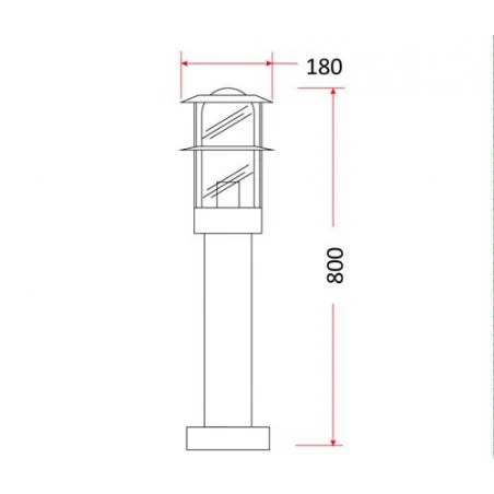 Slupki-ogrodowe - srebrny słupek ogrodowy 80cm e27 keja-80 og/0036 rum-lux 