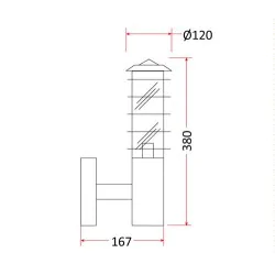 Kinkiety-ogrodowe - lampa ścienna do ogrodu prosta ip44 e27 fregata-p og/0028 rum-lux 