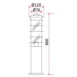 Slupki-ogrodowe - słupek ogrodowy srebrny o wysokości 80cm fregata-80 og/0029 rum-lux 