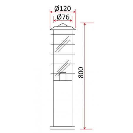 Slupki-ogrodowe - słupek ogrodowy srebrny o wysokości 80cm fregata-80 og/0029 rum-lux 