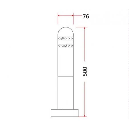 Slupki-ogrodowe - słupek ogrodowy led srebrny 2w 50cm oval og/0023 rum-lux 