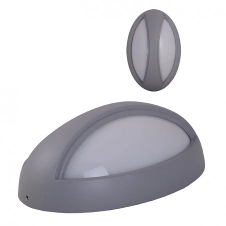 Kinkiety-ogrodowe - odporny kinkiet led ogrodowy szary zimne światło ip65 6w sky owal-2 op/0148 rum-lux 