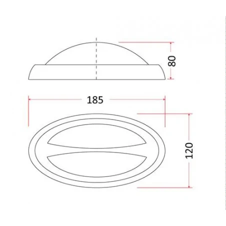Kinkiety-ogrodowe - odporny kinkiet led ogrodowy szary zimne światło ip65 6w sky owal-2 op/0148 rum-lux 