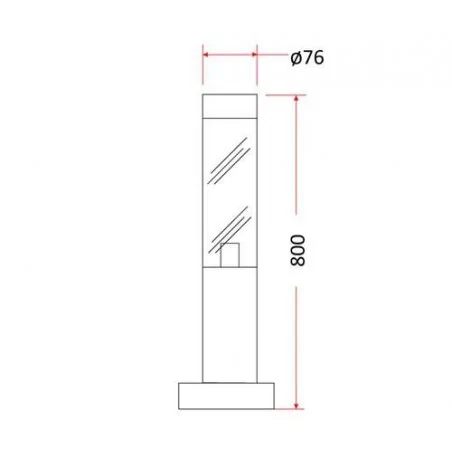 Strona-glowna - słupek ogrodowy chromowy o wysokości 80cm e27 ip44 marina-80 og/0026 rum-lux 