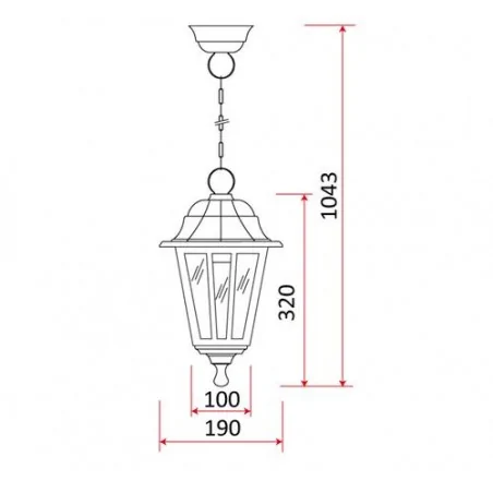 Lampy-ogrodowe-wiszace - ogrodowa lampa wisząca czarna e27 ip44 retro-4025 og/0040 rum-lux 