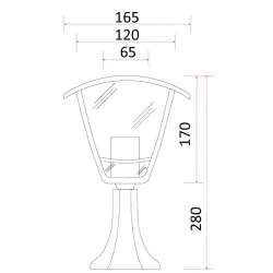 Lampy-ogrodowe-stojace - stojąca lampka do ogrodu czarna niska 28cm szot-280 og/0055 rum-lux 