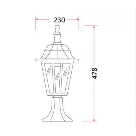 Strona-glowna - czarna lampa ogrodowa wolnostojąca e27 ip44 retro-4024 og/0039 rum-lux 