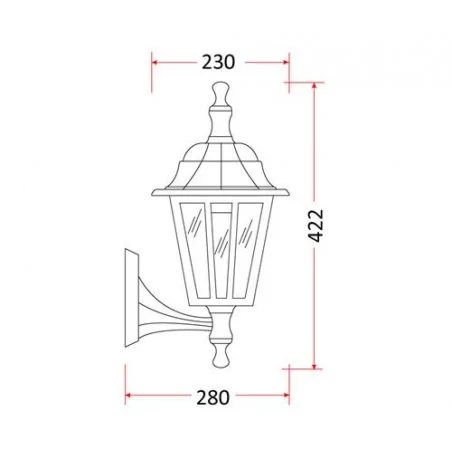 Kinkiety-ogrodowe - kinkiet czarny do ogrodu e27 ip44 retro-4021 og/0037 rum-lux 