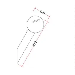 Kinkiety-ogrodowe - kinkiet ogrodowy skośny kula e27 ip44 sztil-s og/0030 rum-lux 