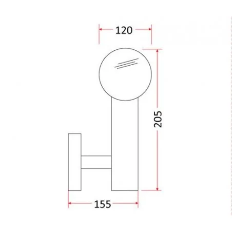 Kinkiety-ogrodowe - prosty kinkiet ogrodowy srebrny kula e27 sztil-p og/0031 rum-lux 