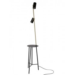 Lampy-stojace - lampa podłogowa z półką czarno-złota perret 52-00019 candellux