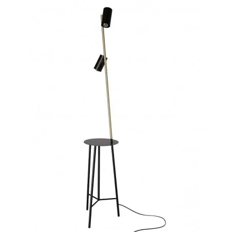 Lampy-stojace - lampa podłogowa z półką czarno-złota perret 52-00019 candellux 