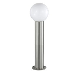 Lampy-ogrodowe-stojace - srebrna lampa stojąca zewnętrzna kula słupek ogrodowy e27 sztil-80 og/0032 rum-lux