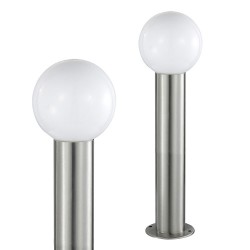 Lampy-ogrodowe-stojace - srebrna lampa stojąca zewnętrzna kula słupek ogrodowy e27 sztil-80 og/0032 rum-lux 