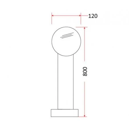 Lampy-ogrodowe-stojace - srebrna lampa stojąca zewnętrzna kula słupek ogrodowy e27 sztil-80 og/0032 rum-lux 