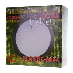 Kinkiety-ogrodowe - czarno-biały kinkiet ogrodowy plastikowy ip65 e27 plastic-600a 94054031 rum-lux 