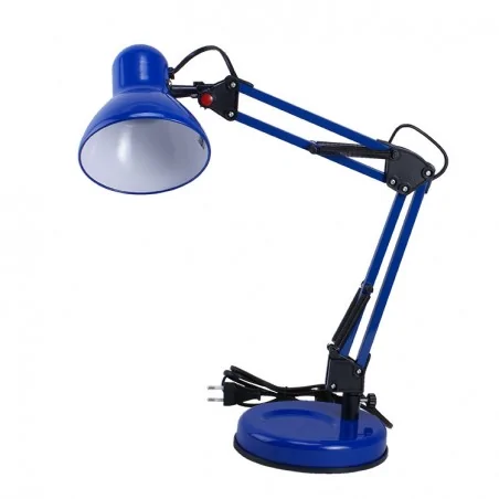 Lampki-biurkowe - niebieska lampka biurkowa szkolna typu pixar e27 omega lb/0211 rum-lux 