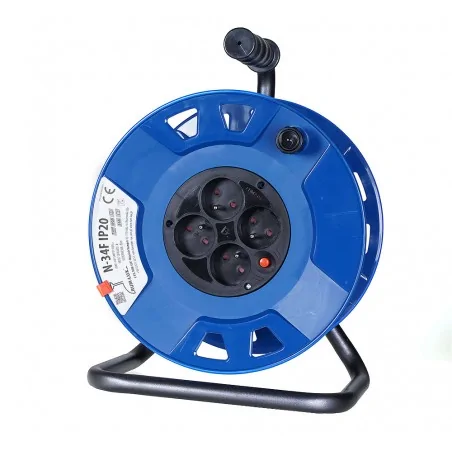 Przedluzacze-bebnowe - nawijak do przewodu 4 gniazda ip20 blue n-34f ps/0035 rum-lux 
