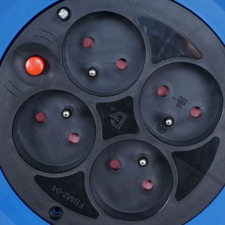 Przedluzacze-bebnowe - nawijak do przewodu 4 gniazda ip20 blue n-34f ps/0035 rum-lux 