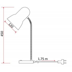 Lampki-biurkowe - złota lampka biurkowa elastyczna 60w e27 l1 lb/0023  rum-lux 