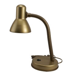 Lampki-biurkowe - złota lampka biurkowa elastyczna 60w e27 l1 lb/0023  rum-lux