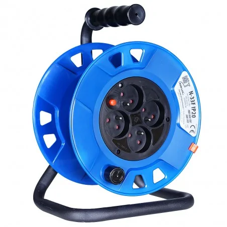 Przedluzacze-bebnowe - mały zwijak kabla bęben ip20 blue n-33f ps/0034 rum-lux 