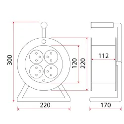 Przedluzacze-bebnowe - mały zwijak kabla bęben ip20 blue n-33f ps/0034 rum-lux 