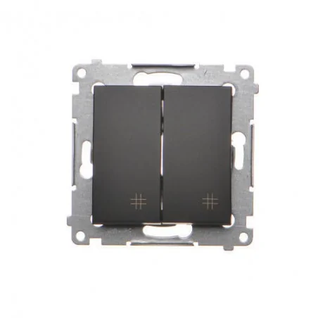 Wylaczniki-krzyzowe - włącznik krzyżowy podwójny czarny mat simon 54 dw7/2.01/49 kontakt-simon 