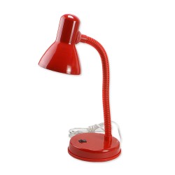 Lampki-biurkowe - czerwona lampka biurkowa klasyczna na żarówkę e27 60w l1 lb/0017  rum-lux