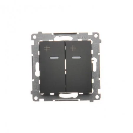 Wylaczniki-krzyzowe - włącznik krzyżowy podwójny z podświetleniem czarny mat simon 54 dw7/2l.01/49 kontakt-simon 