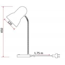 Lampki-biurkowe - czarna lampka na biurko klasyczna na żarówkę e27 60w l1 lb/0016  rum-lux 