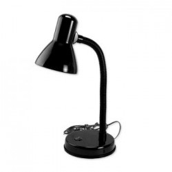 Lampki-biurkowe - czarna lampka na biurko klasyczna na żarówkę e27 60w l1 lb/0016  rum-lux