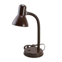 Lampki-biurkowe - brązowa lampka na stolik klasyczna na żarówkę e27 60w l1 lb/0015  rum-lux