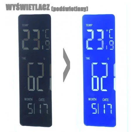 Lampki-biurkowe - lampka biurkowa led z wyświetlaczem, zegar, termometr, budzik hd1408s 94052040 rum-lux 